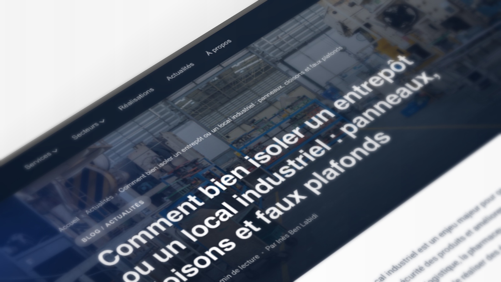 Site Kisolation — article de blog sur l'isolation de locaux industriels